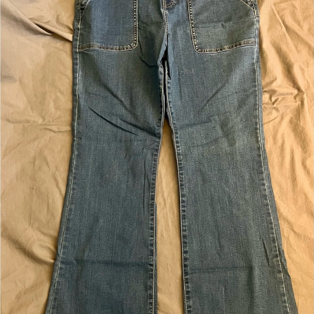 Knox Rose Blue Flare Wide Leg Jeans